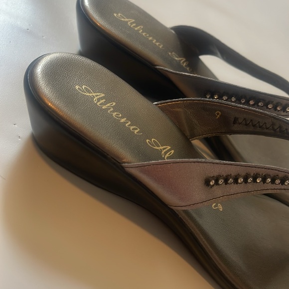 Athena Alexander dark grayish brown rhinestone sandals 40 8 1/2 - Picture 4 of 4